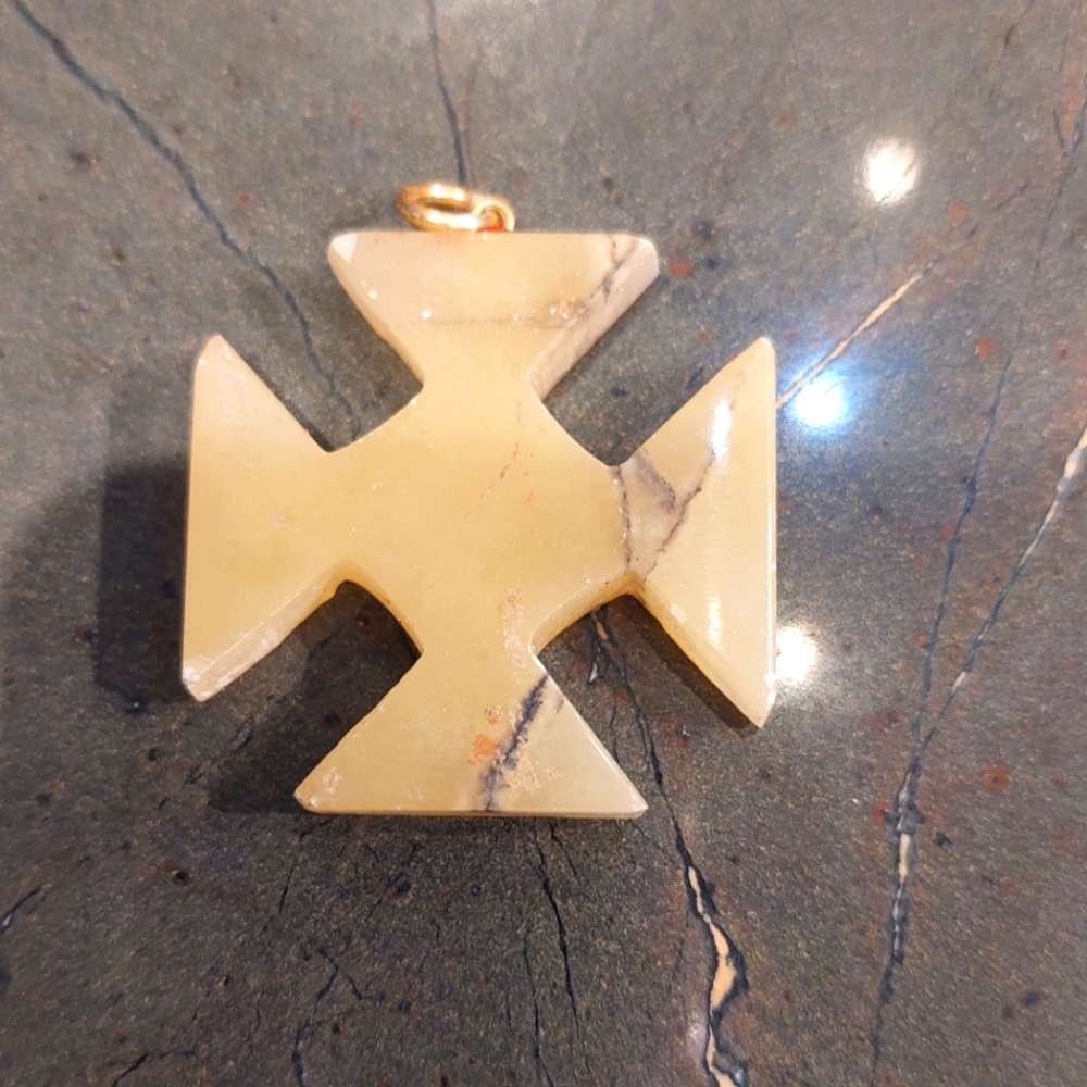 Yellow Stone Cross Pendant-no Necklace
